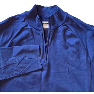 Brady Brand Knit Quarter Zip Pullover Royal Blue sz Large Athletic Performance